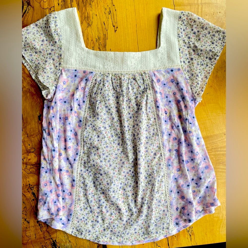 Rewind Women’s Floral Peasant Top Medium